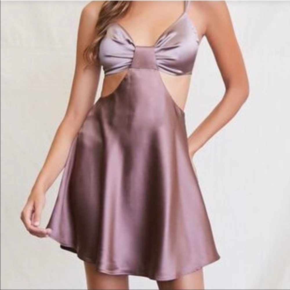 Forever 21 Satin Cut Out Mini Dress